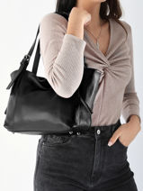 Schoudertassen Caviar Leder Milano Zwart caviar CA24065-vue-porte
